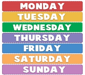 Days of the week online exercise for kids